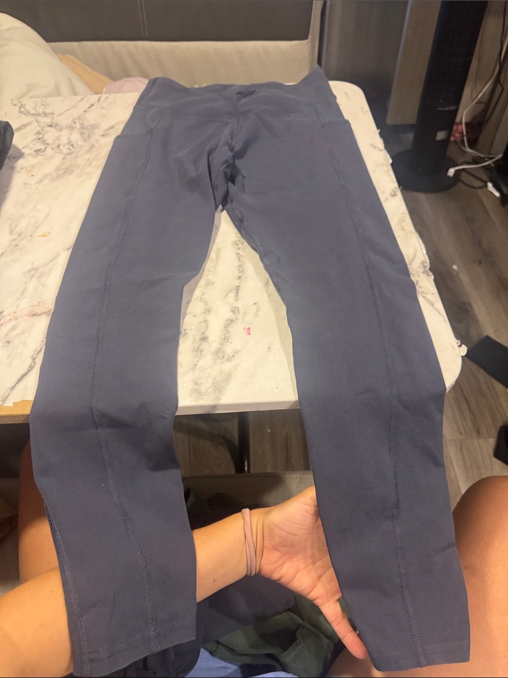 Women's High-Rise Performance leggings- Slate Blue with pockets